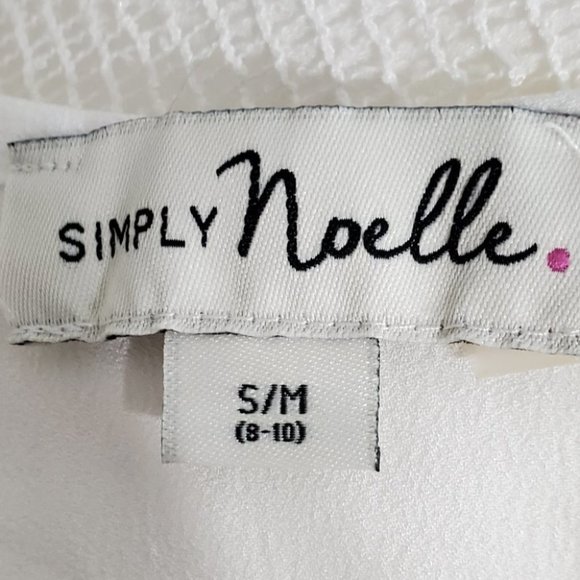 Simply Noelle Off White Layered Bottom Ruffle Sequins Top Blouse,  S/M (8-10) - Picture 11 of 15